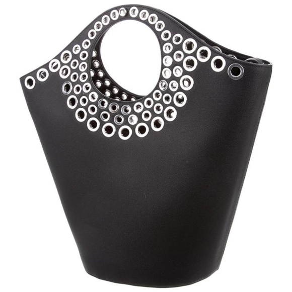 Elizabeth & James Tote Large "Market Shopper" Leather Caviar Black Grained - Picture 1 of 8